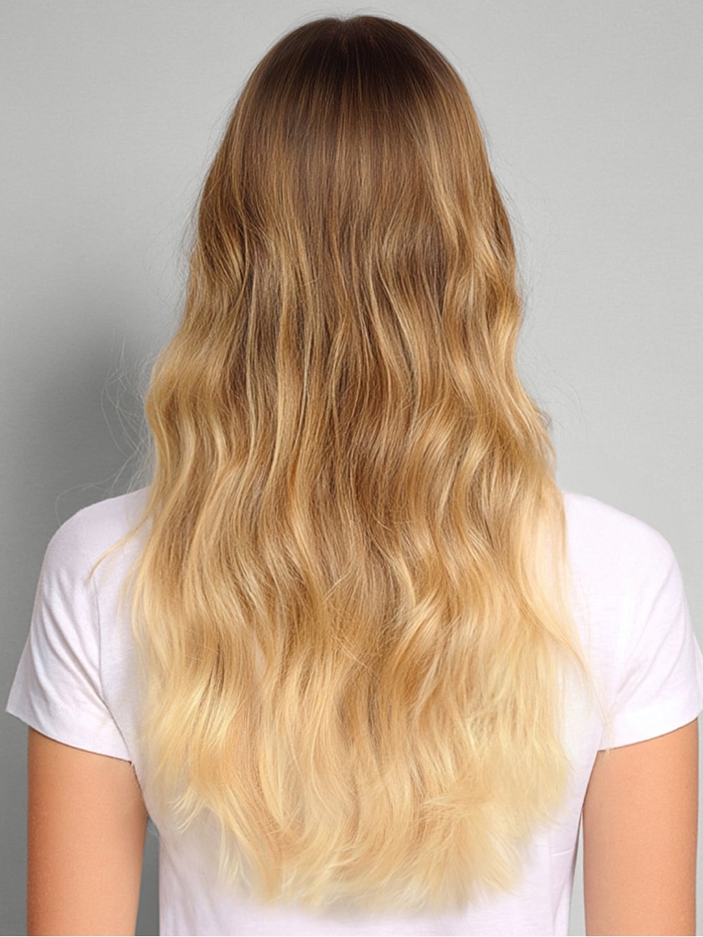 Silk Seam Light Brown to Blonde Ombre Clip-In Extensions - Picture 3 of 3
